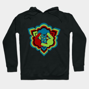 Triangle dance inspired colourful retro like pattern design Hoodie